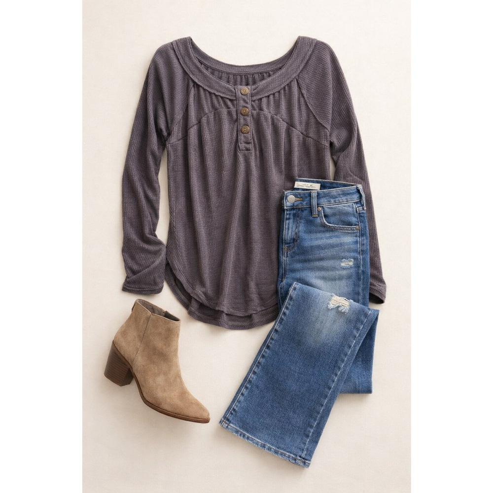 Free People Baby Doll Waffle Top
